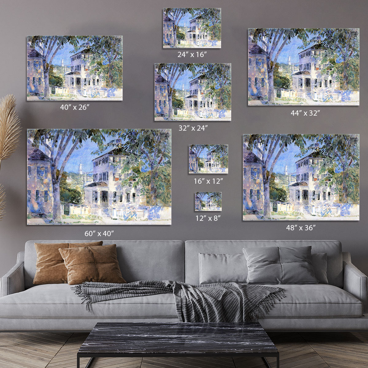 Street in Portsmouth by Hassam Canvas Print or Poster - Canvas Art Rocks - 7