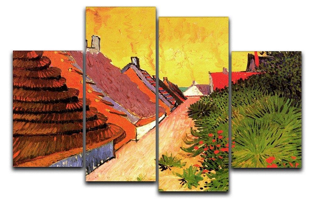 Street in Saintes-Maries by Van Gogh 4 Split Panel Canvas  - Canvas Art Rocks - 1
