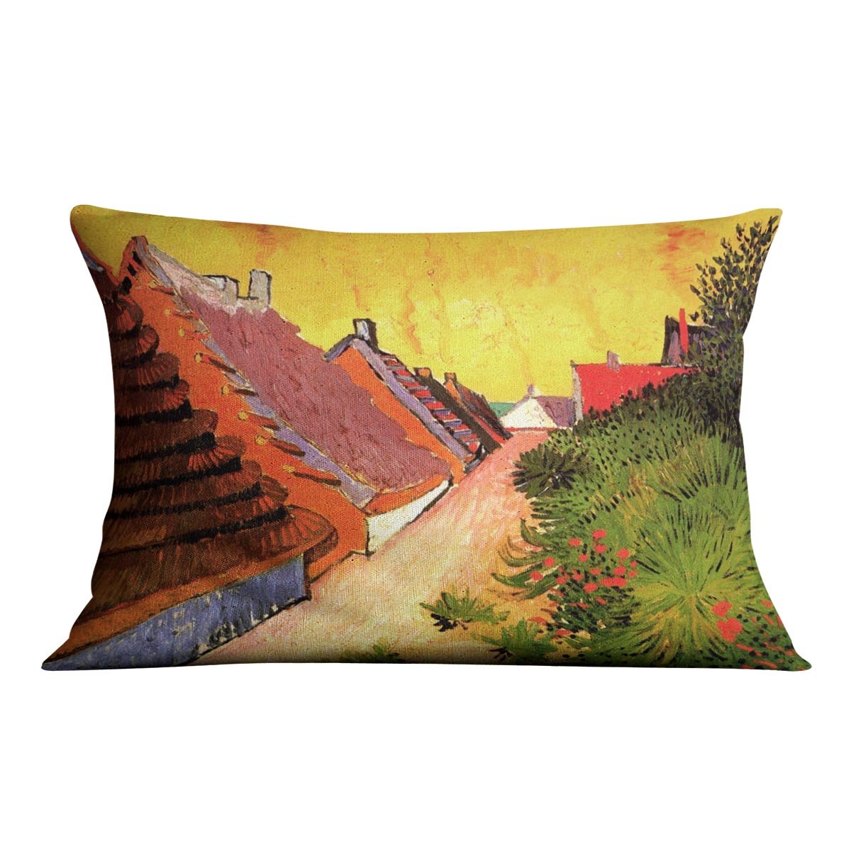 Street in Saintes-Maries by Van Gogh Throw Pillow