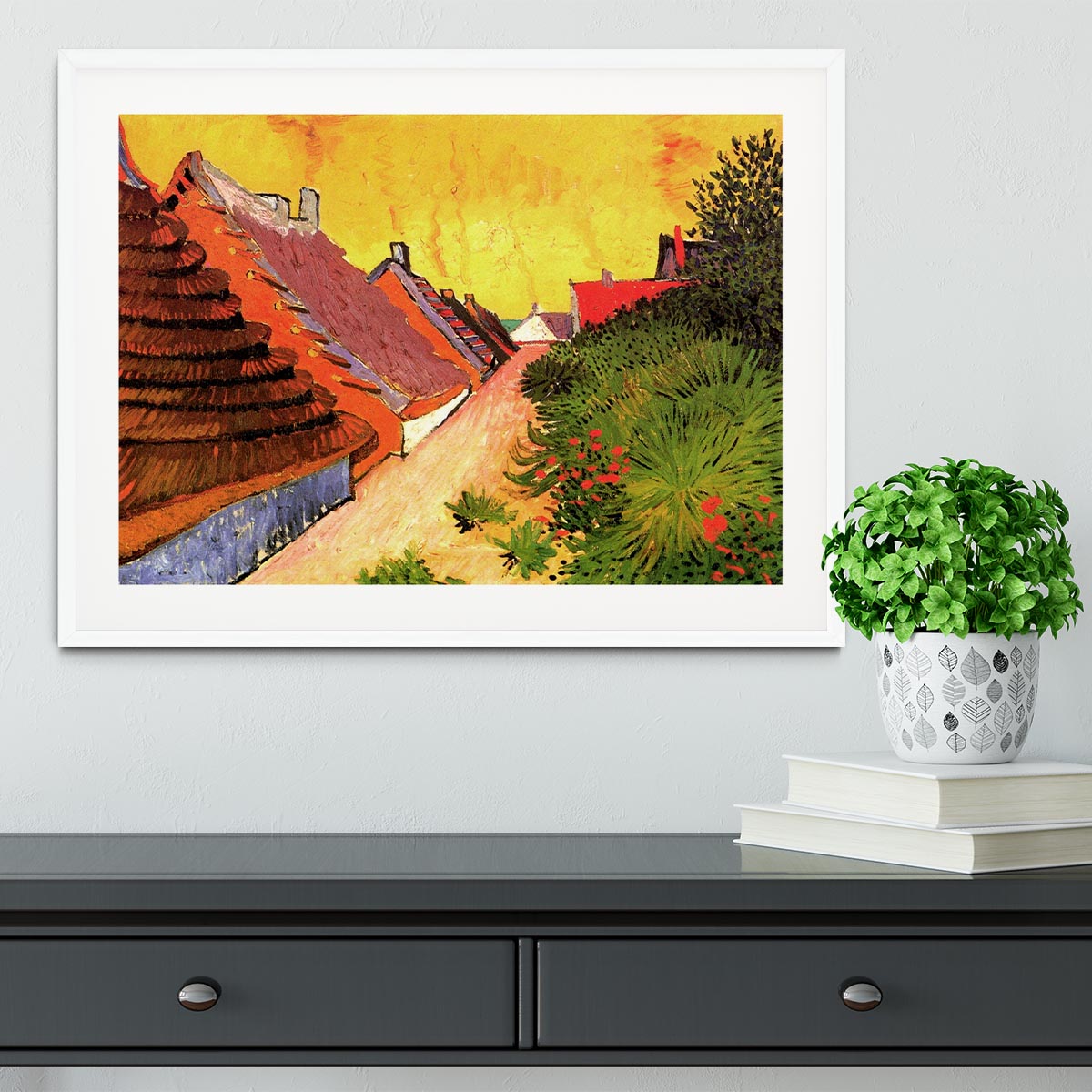 Street in Saintes-Maries by Van Gogh Framed Print - Canvas Art Rocks - 5