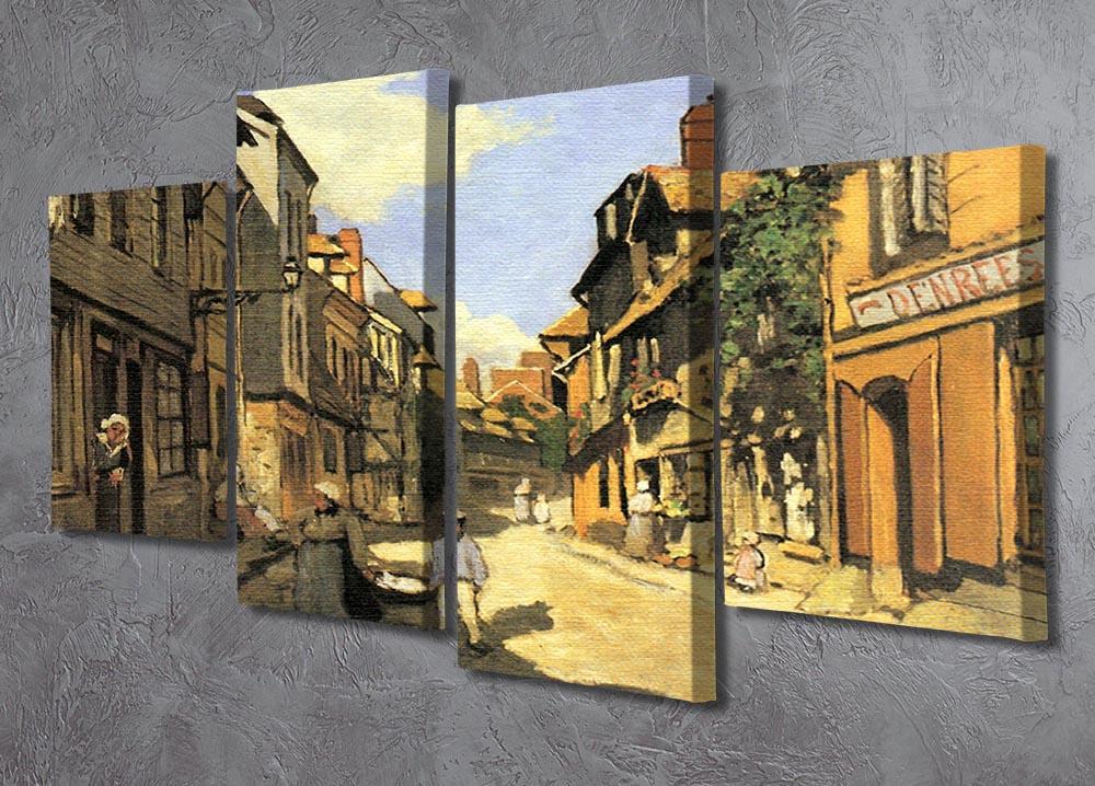 Street of Bavolle 2 by Monet 4 Split Panel Canvas - Canvas Art Rocks - 2