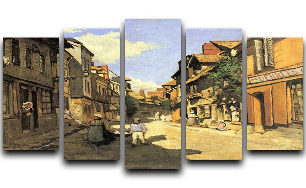 Street of Bavolle 2 by Monet 5 Split Panel Canvas  - Canvas Art Rocks - 1