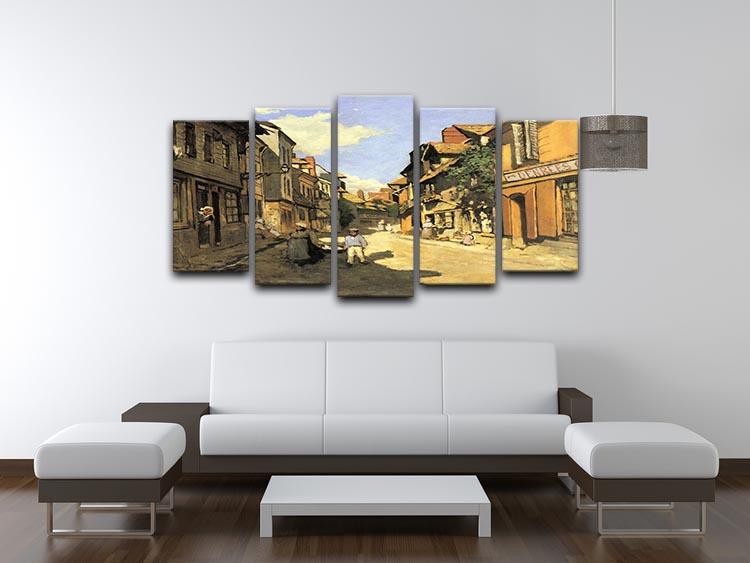 Street of Bavolle 2 by Monet 5 Split Panel Canvas - Canvas Art Rocks - 3