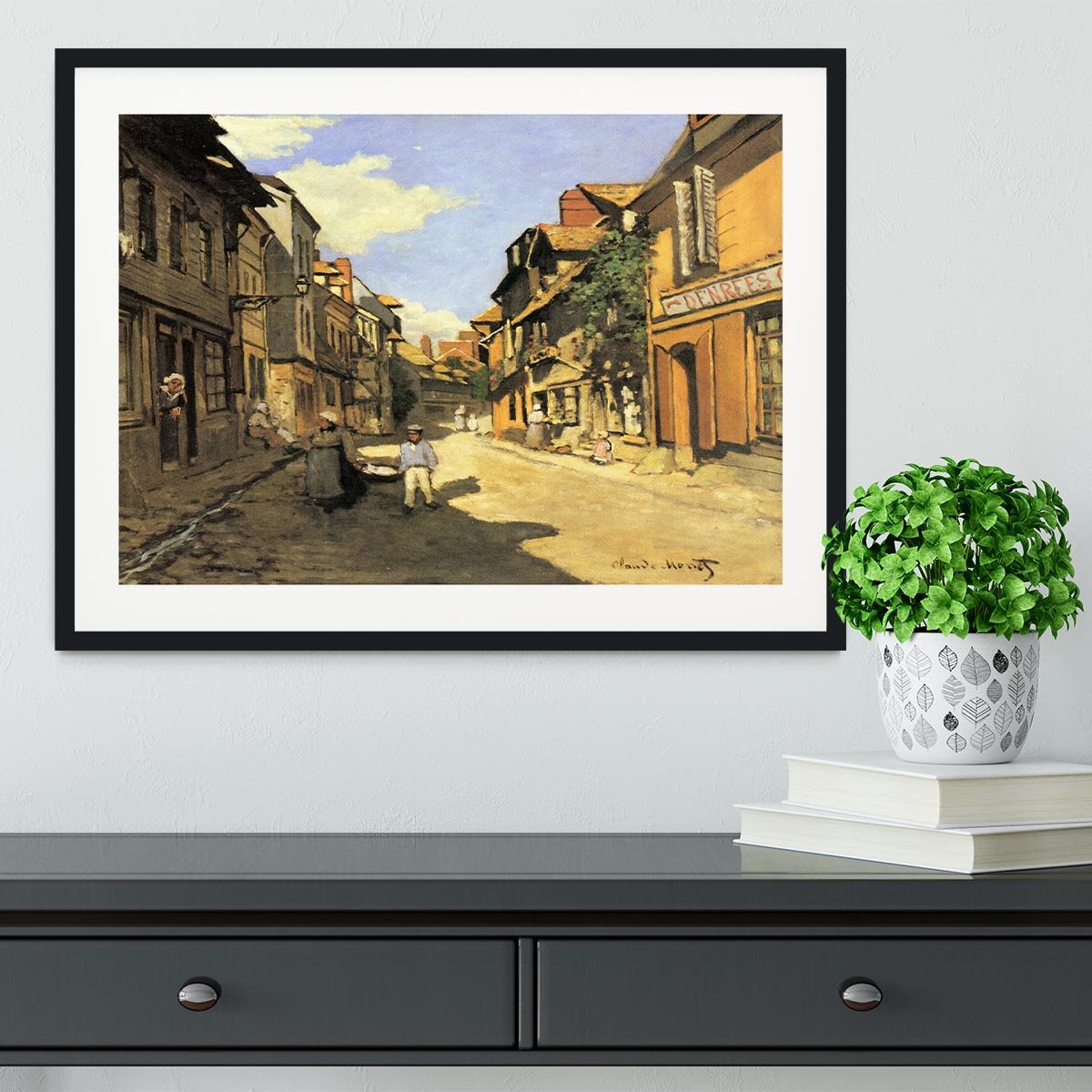 Street of Bavolle 2 by Monet Framed Print - Canvas Art Rocks - 1