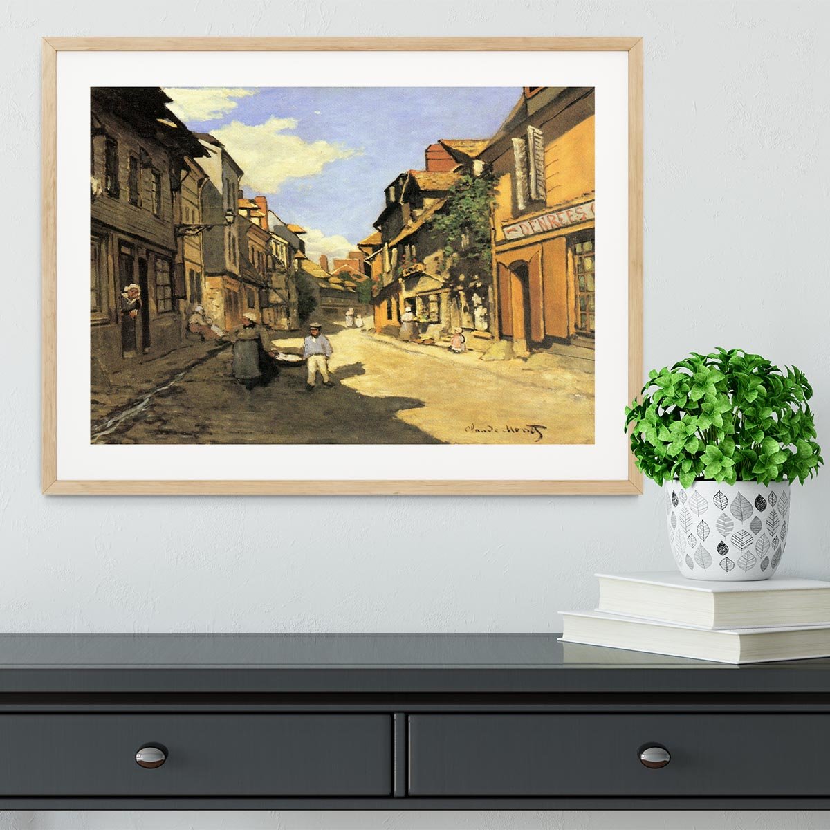 Street of Bavolle 2 by Monet Framed Print - Canvas Art Rocks - 3