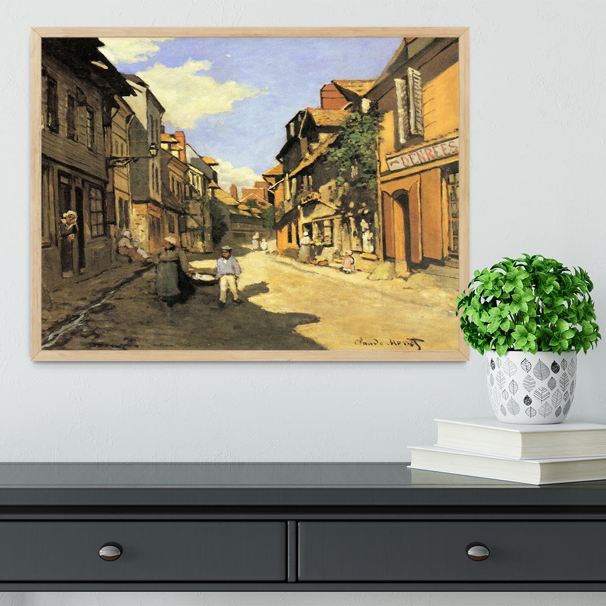 Street of Bavolle 2 by Monet Framed Print - Canvas Art Rocks - 4