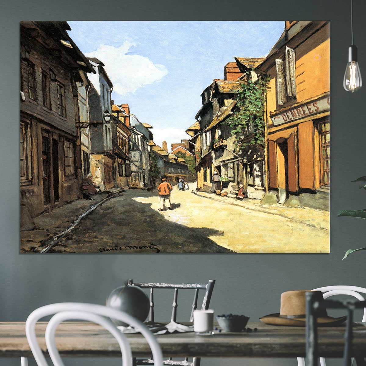 Street of Bavolle by Monet Canvas Print or Poster