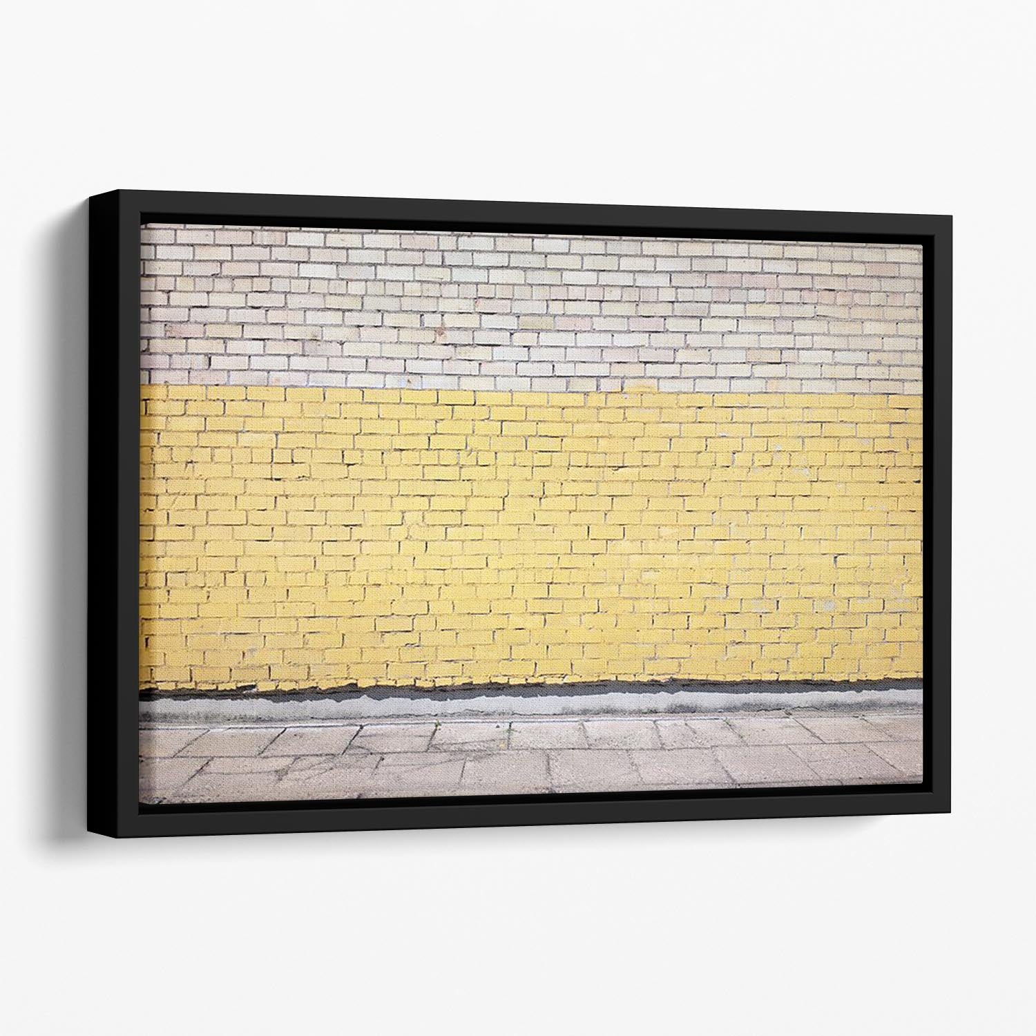 Street wall background Floating Framed Canvas - Canvas Art Rocks - 1