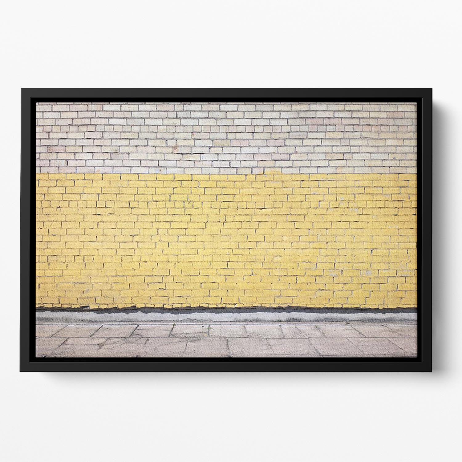 Street wall background Floating Framed Canvas - Canvas Art Rocks - 2