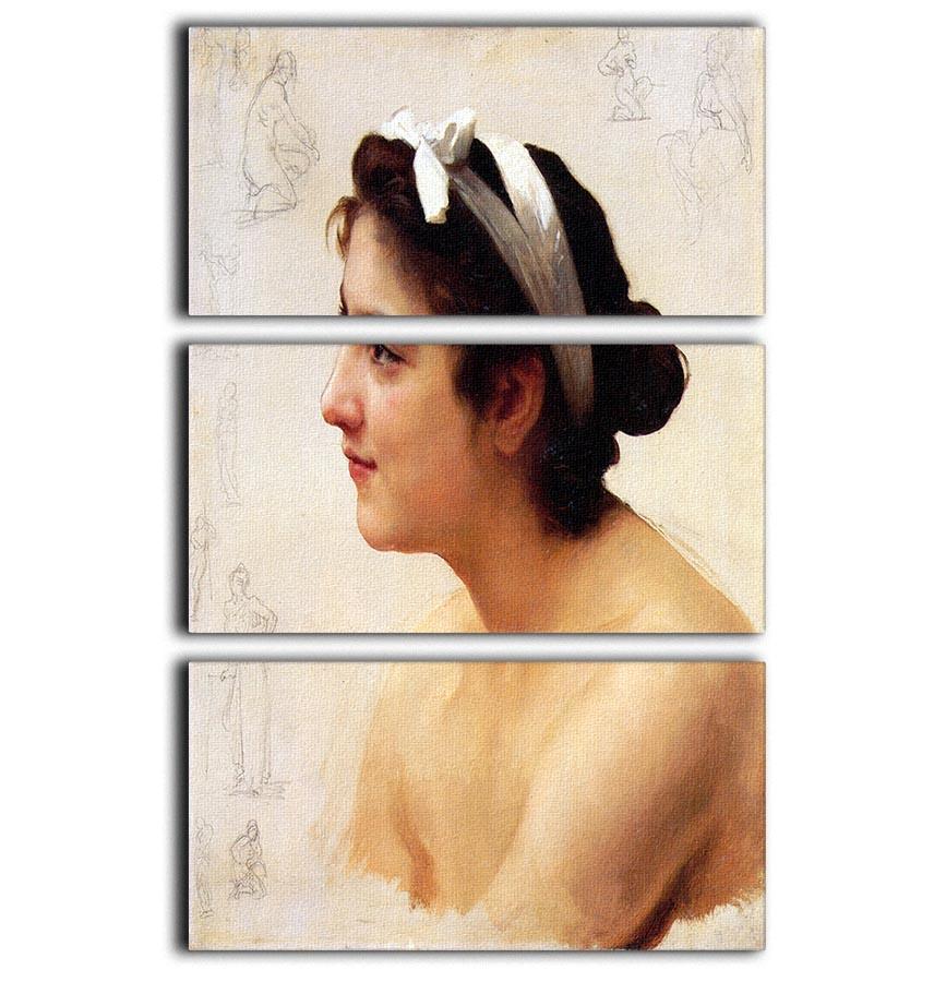 Study Of A Woman For Offering To Love By Bouguereau 3 Split Panel Canvas Print - Canvas Art Rocks - 1