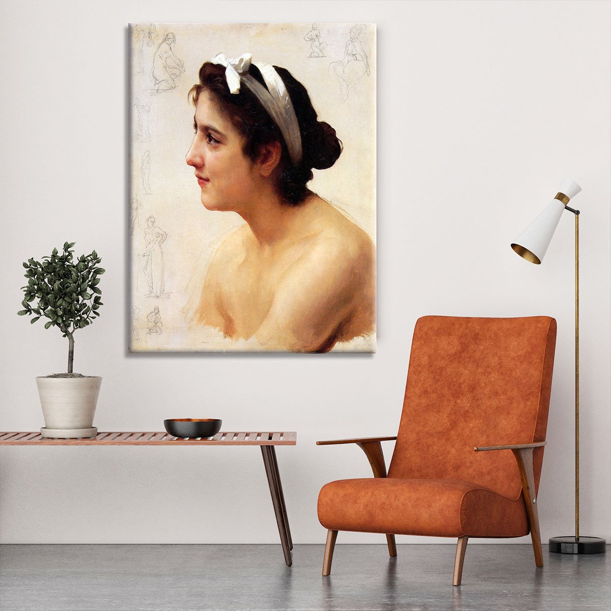 Study Of A Woman For Offering To Love By Bouguereau Canvas Print or Poster