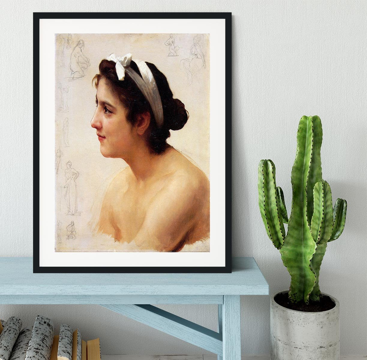 Study Of A Woman For Offering To Love By Bouguereau Framed Print - Canvas Art Rocks - 1
