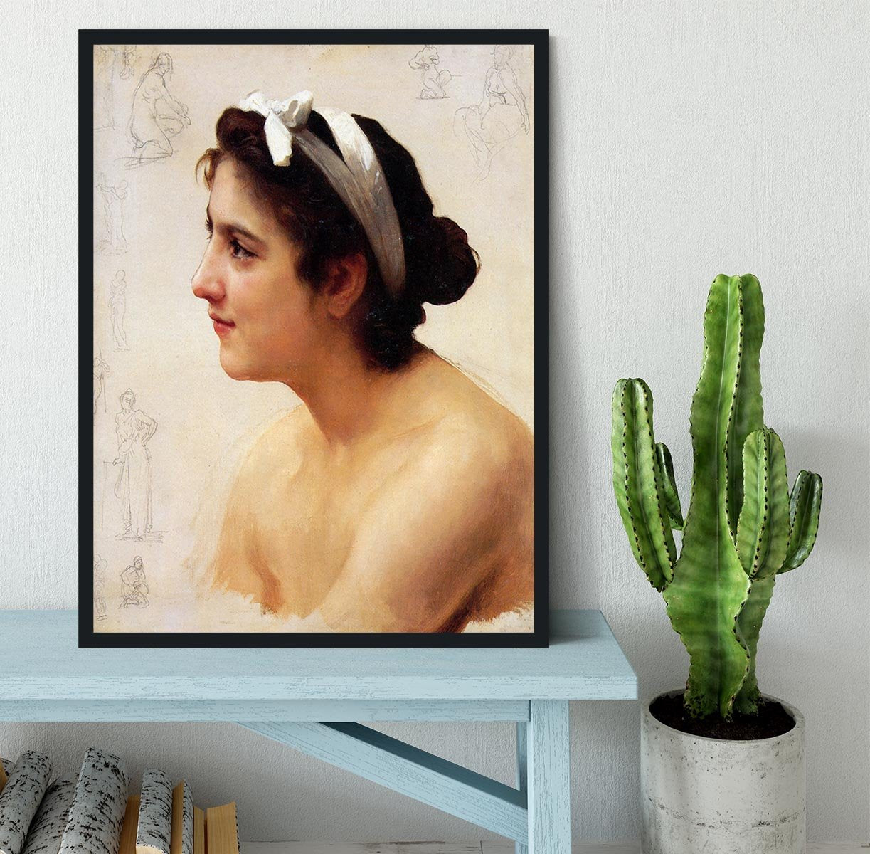 Study Of A Woman For Offering To Love By Bouguereau Framed Print - Canvas Art Rocks - 2