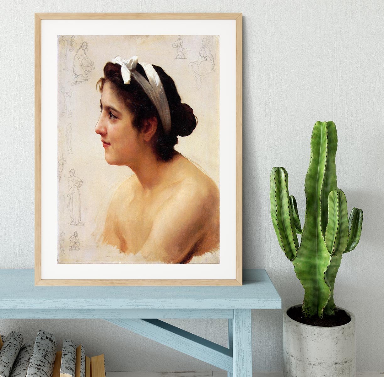 Study Of A Woman For Offering To Love By Bouguereau Framed Print - Canvas Art Rocks - 3