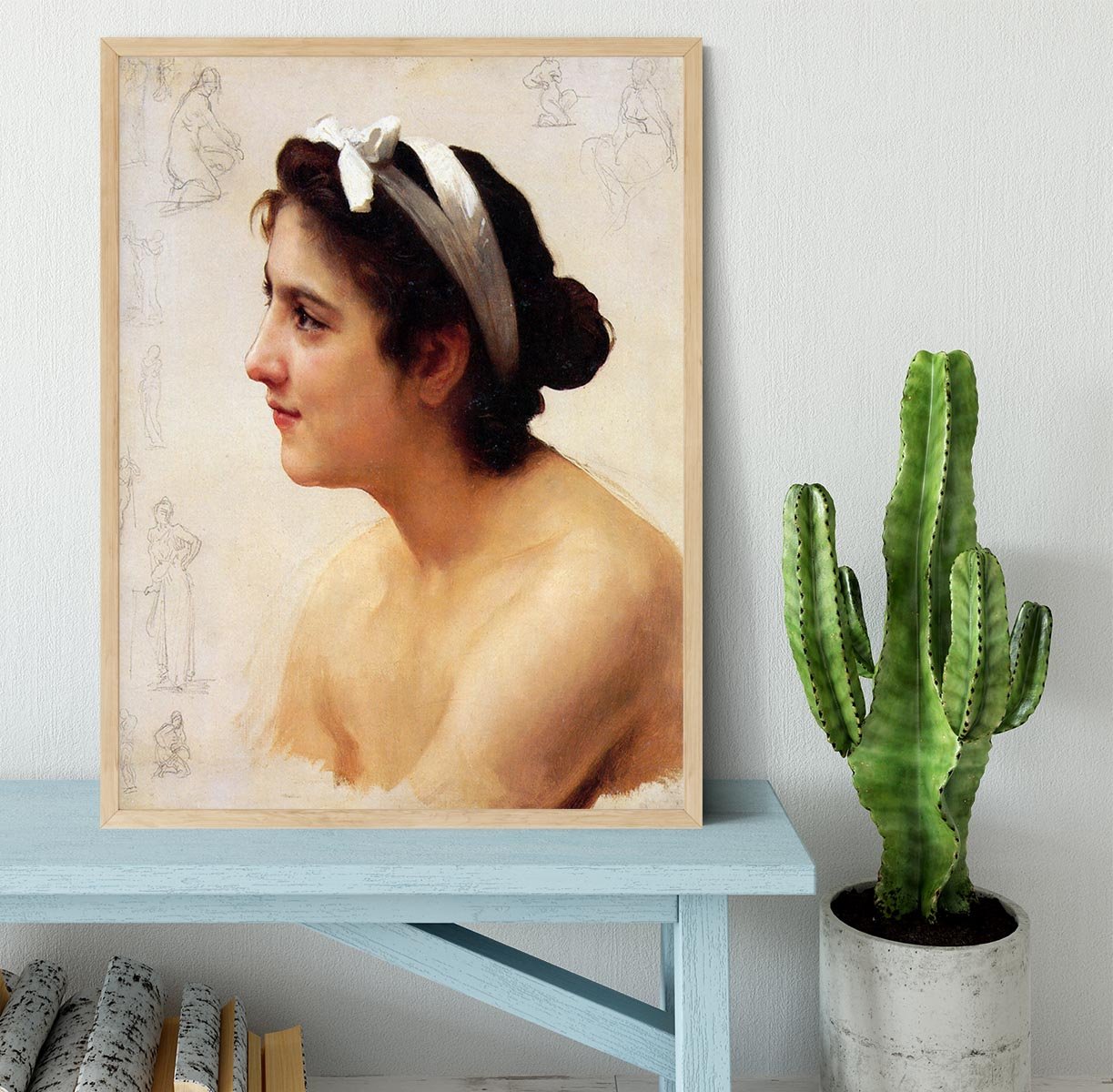 Study Of A Woman For Offering To Love By Bouguereau Framed Print - Canvas Art Rocks - 4