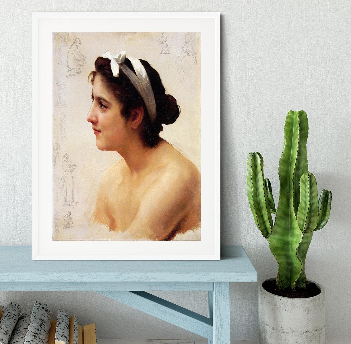 Study Of A Woman For Offering To Love By Bouguereau Framed Print - Canvas Art Rocks - 5