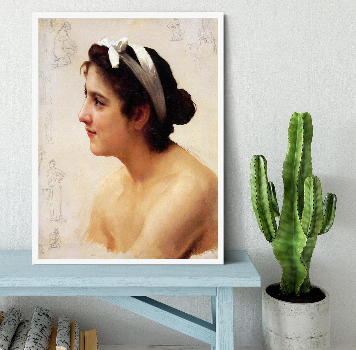 Study Of A Woman For Offering To Love By Bouguereau Framed Print - Canvas Art Rocks -6