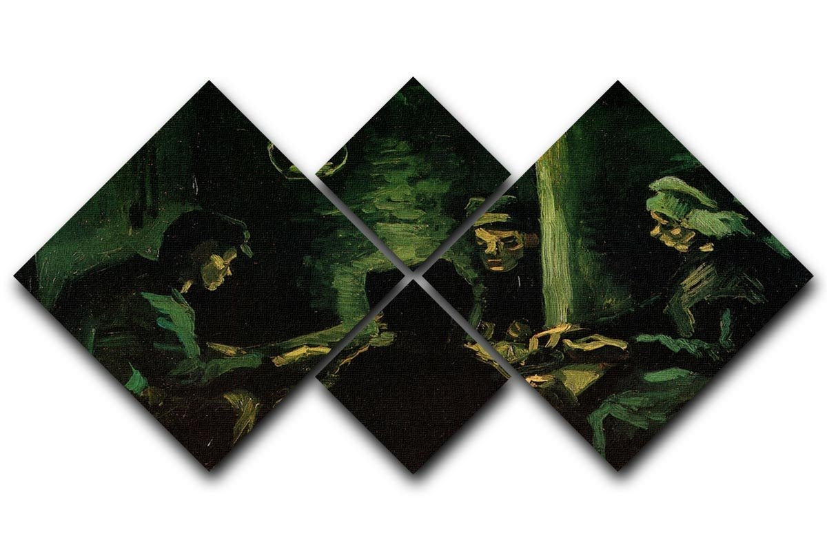 Study for The Potato Eaters by Van Gogh 4 Square Multi Panel Canvas  - Canvas Art Rocks - 1
