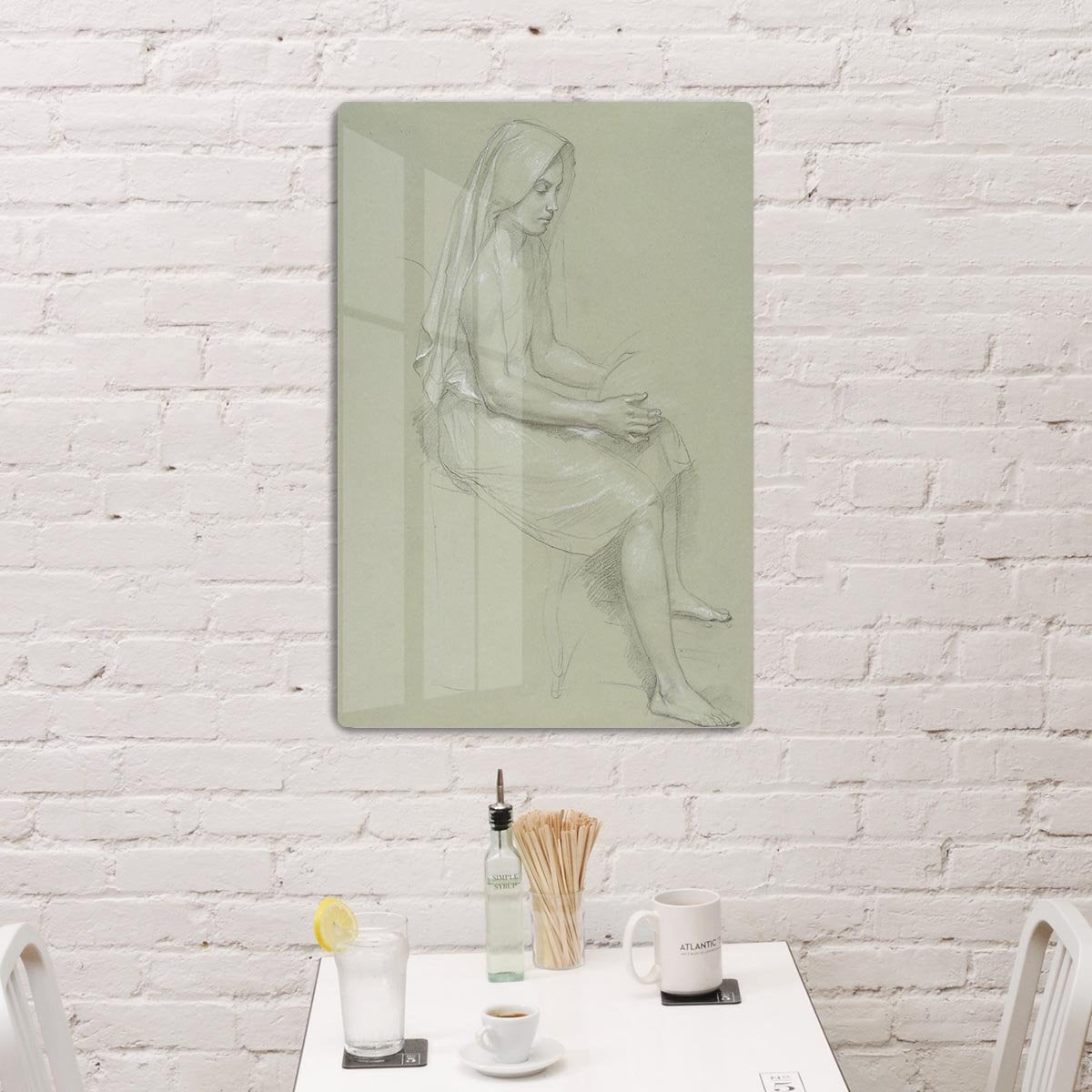 Study of a Seated Veiled Female Figure 19th Century By Bouguereau HD Metal Print