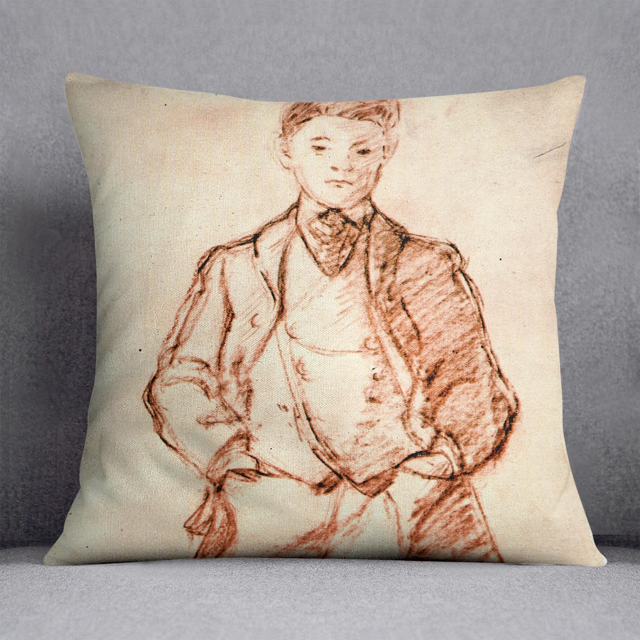 Study of a boy by Manet Throw Pillow