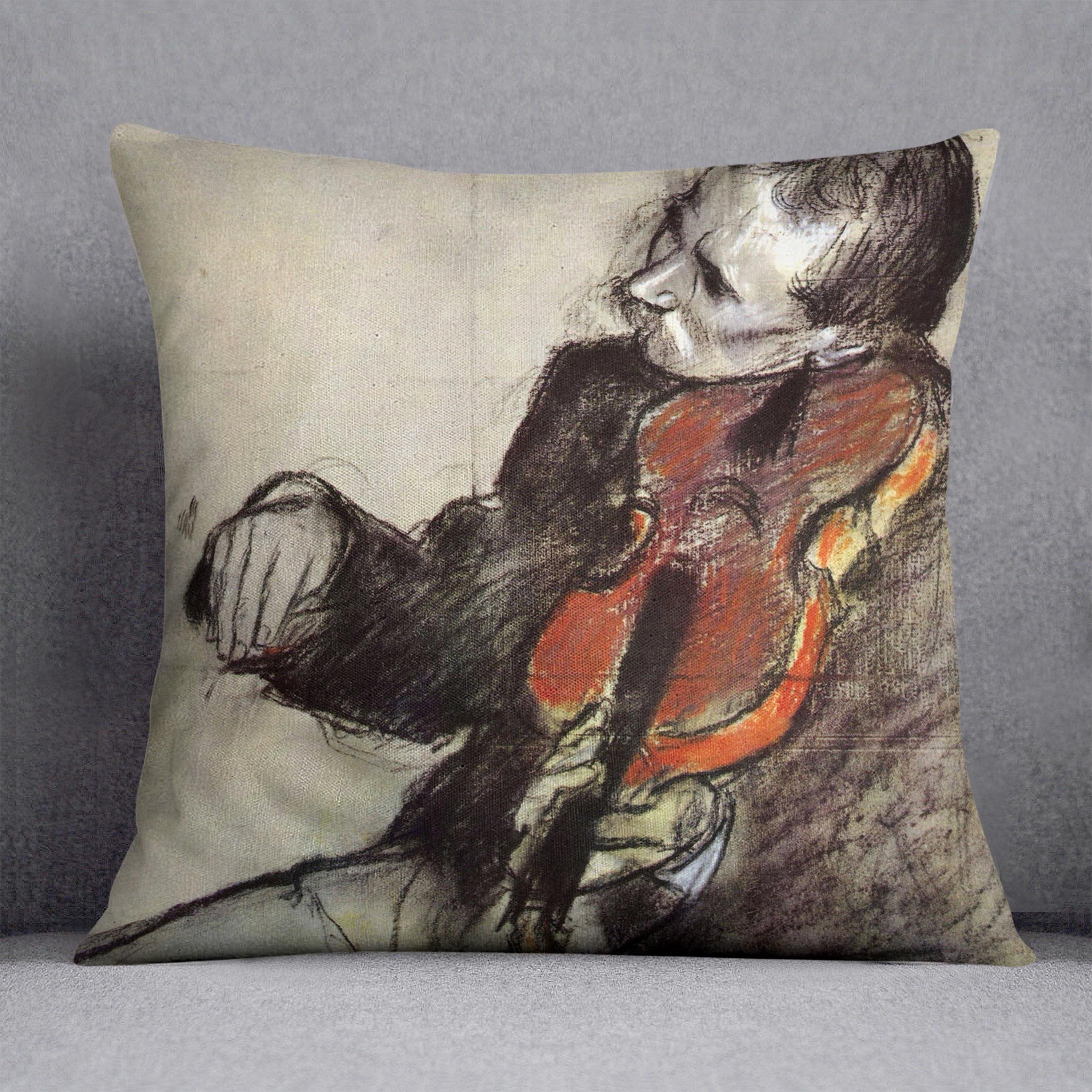 Study of violinist by Degas Cushion