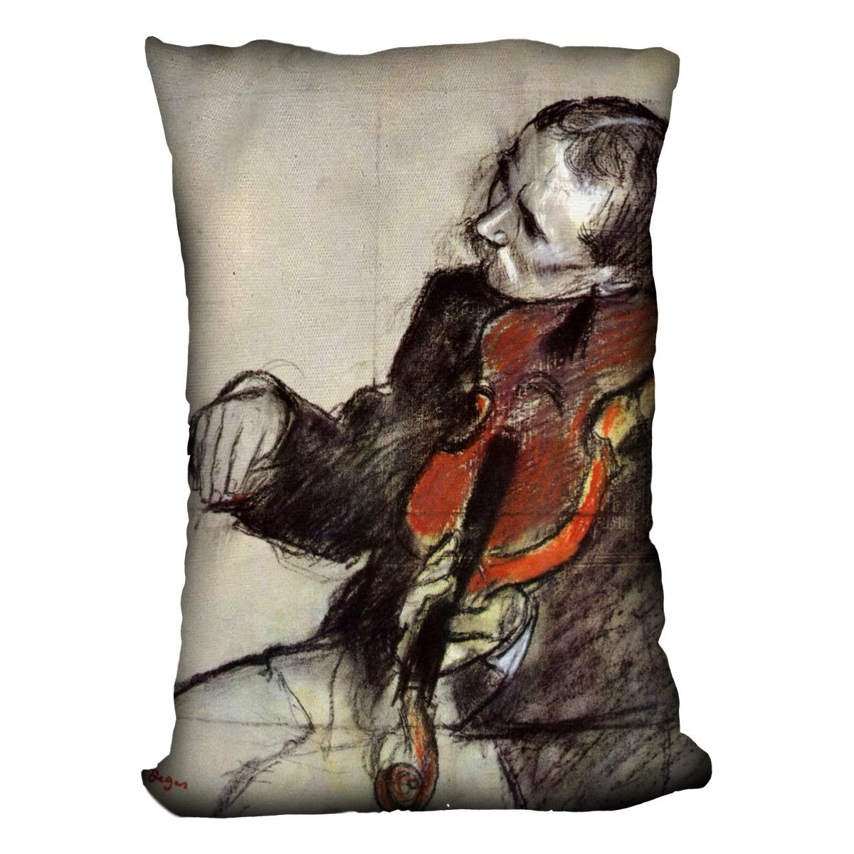 Study of violinist by Degas Cushion