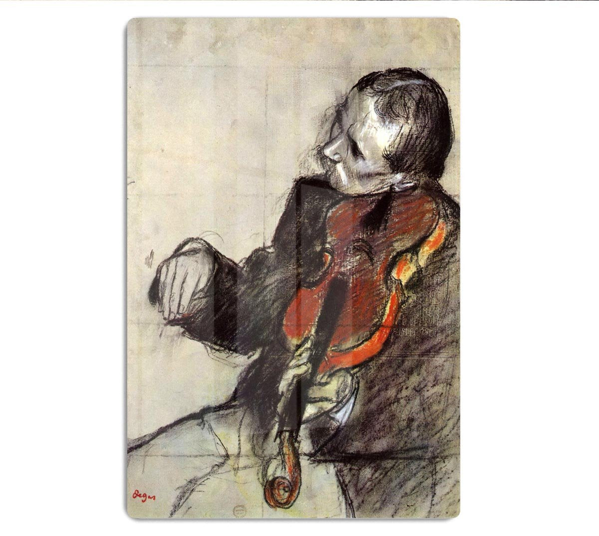 Study of violinist by Degas HD Metal Print - Canvas Art Rocks - 1