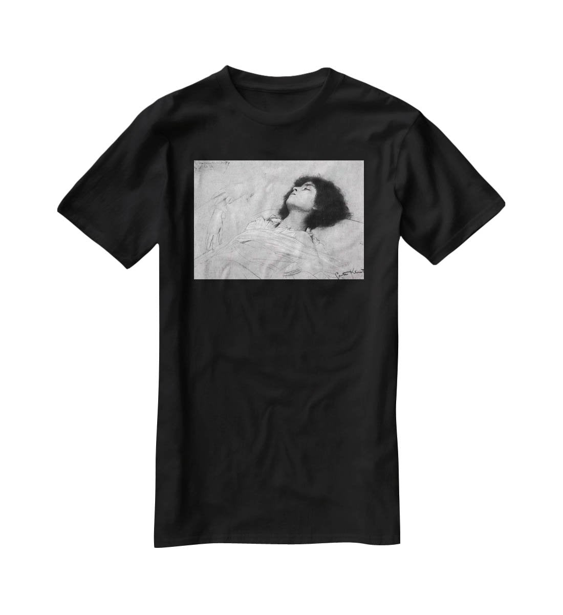 Study sheet with the upper body of a girl and sketches by Klimt T-Shirt - Canvas Art Rocks - 1