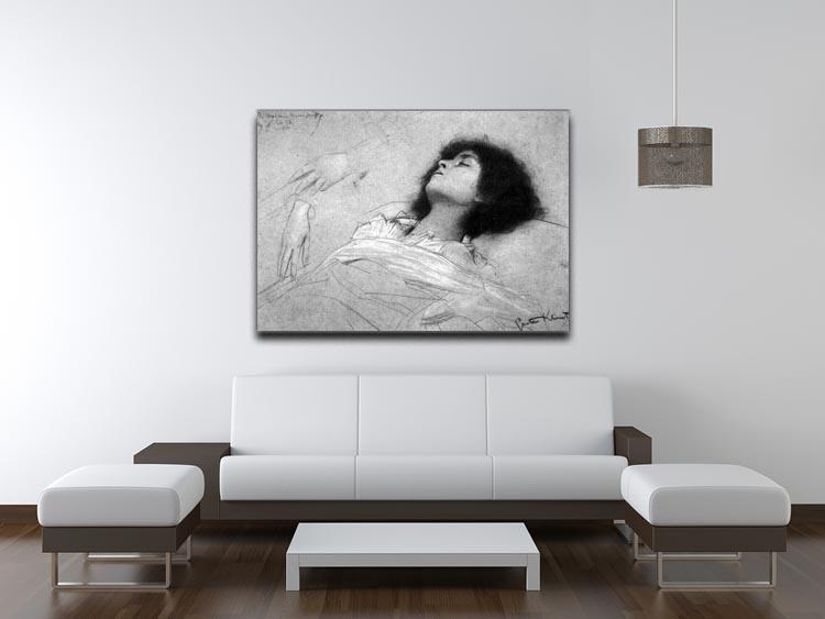 Study sheet with the upper body of a girl and sketches by Klimt Canvas Print or Poster - Canvas Art Rocks - 4