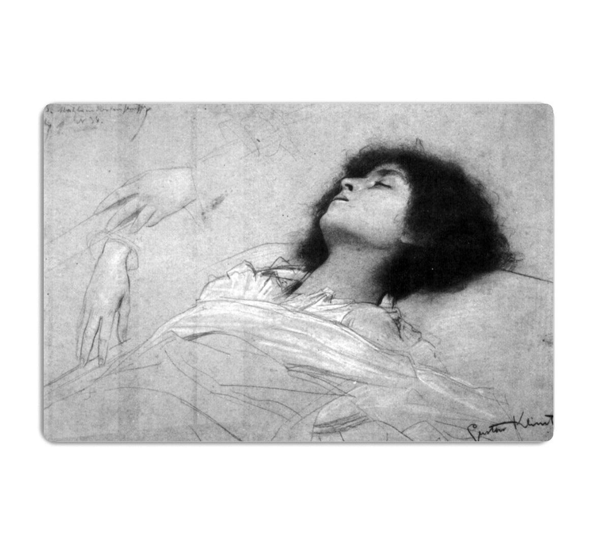 Study sheet with the upper body of a girl and sketches by Klimt HD Metal Print