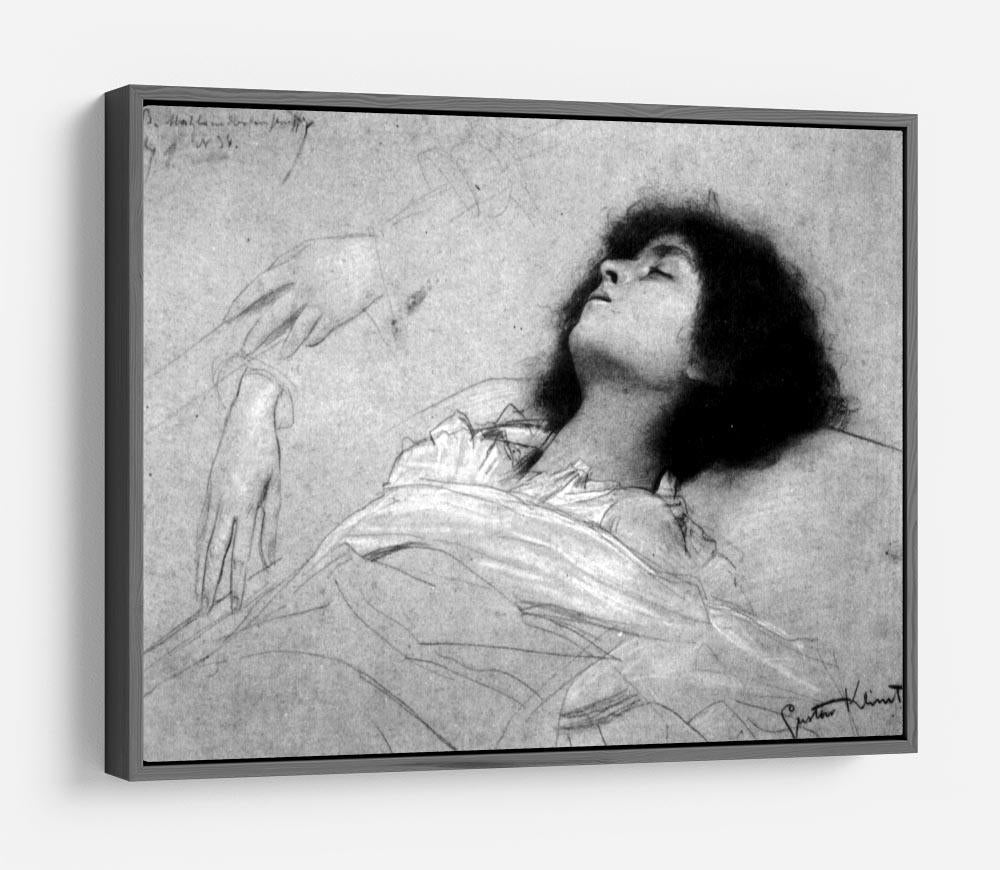 Study sheet with the upper body of a girl and sketches by Klimt HD Metal Print