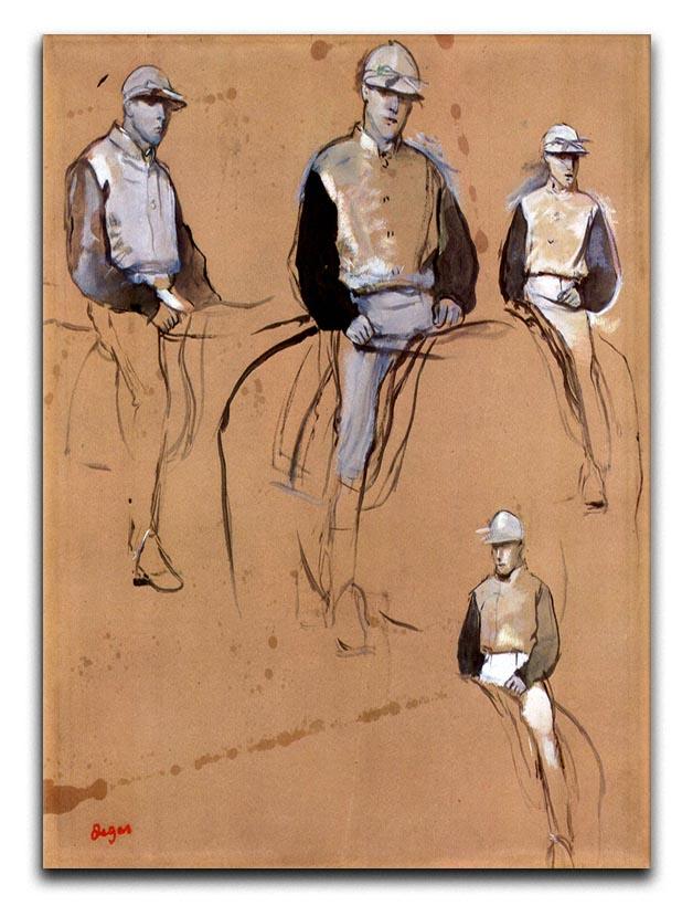 Study with four jockeys by Degas Canvas Print or Poster - Canvas Art Rocks - 1