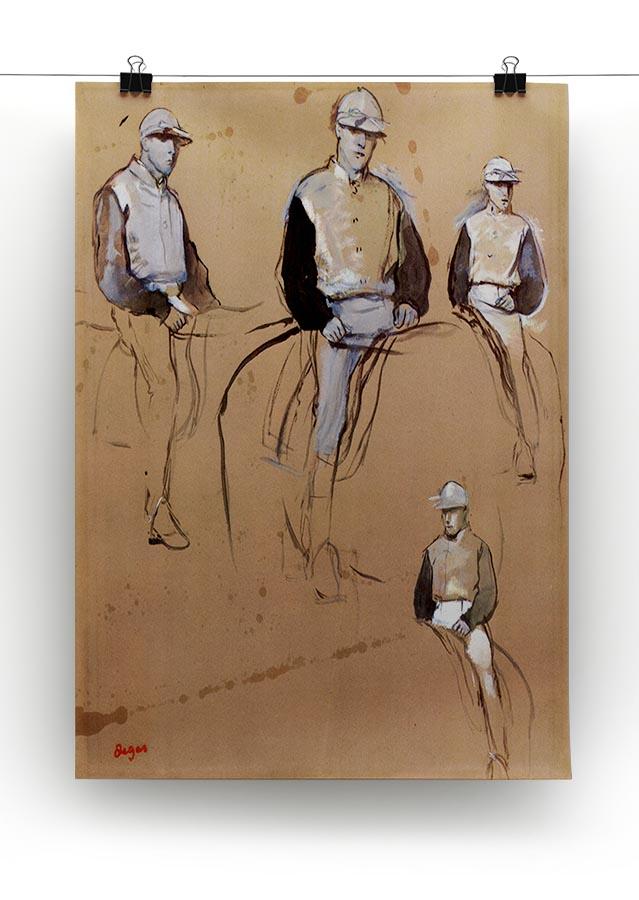Study with four jockeys by Degas Canvas Print or Poster - Canvas Art Rocks - 2
