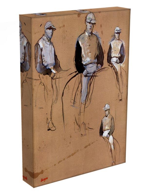 Study with four jockeys by Degas Canvas Print or Poster - Canvas Art Rocks - 3