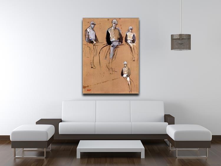 Study with four jockeys by Degas Canvas Print or Poster - Canvas Art Rocks - 4