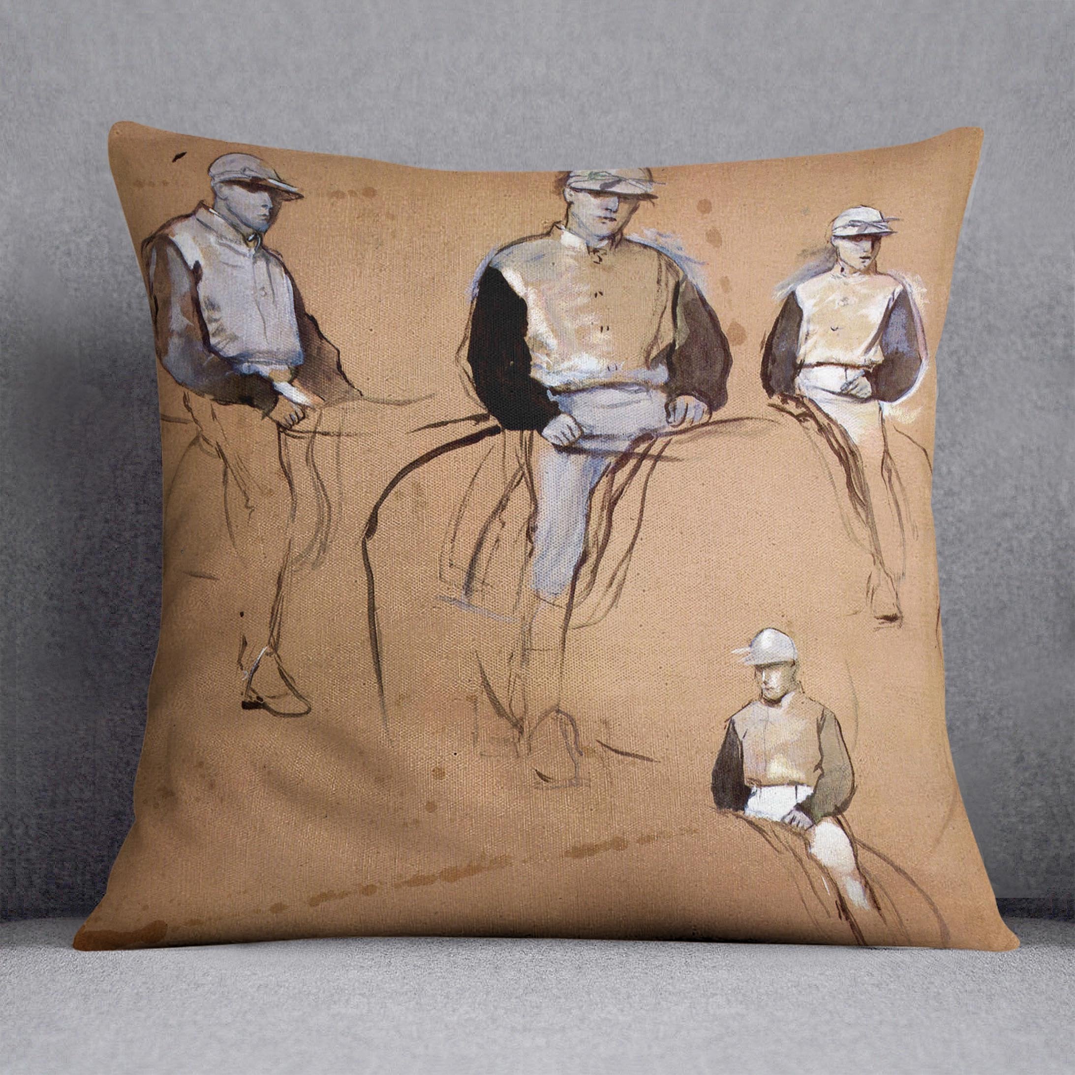 Study with four jockeys by Degas Cushion