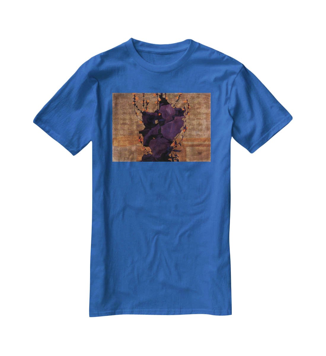 Stylized floral before decorative background style of life by Egon Schiele T-Shirt - Canvas Art Rocks - 2
