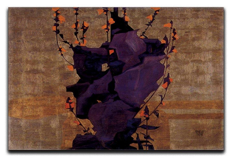 Stylized floral before decorative background style of life by Egon Schiele Canvas Print or Poster - Canvas Art Rocks - 1