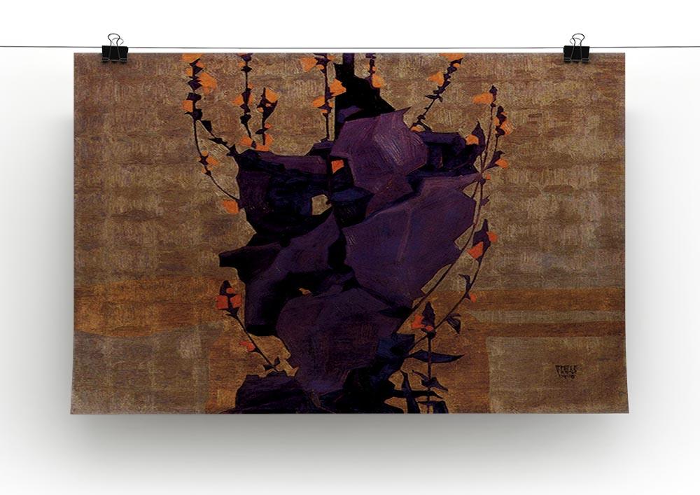 Stylized floral before decorative background style of life by Egon Schiele Canvas Print or Poster - Canvas Art Rocks - 2