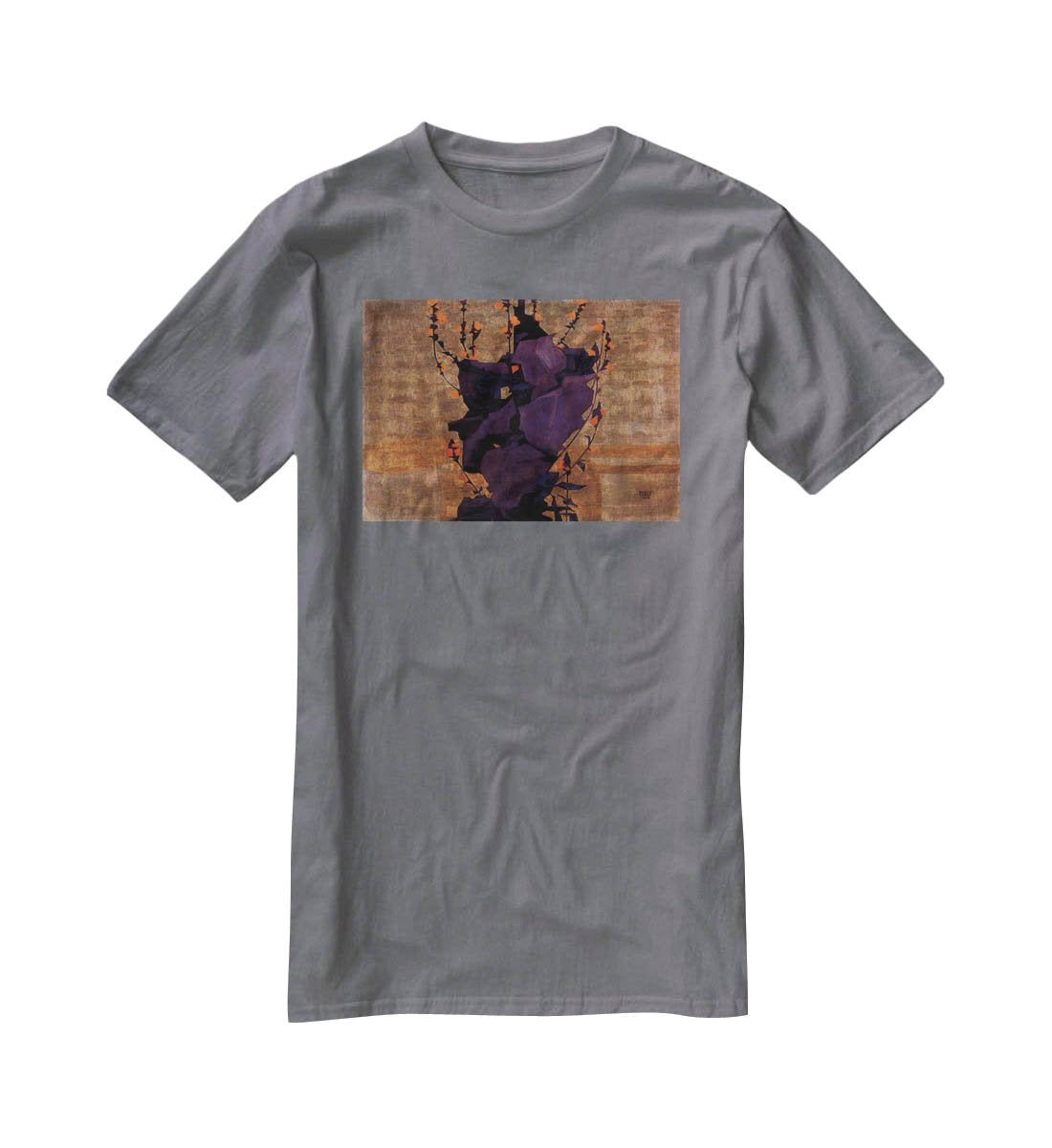 Stylized floral before decorative background style of life by Egon Schiele T-Shirt - Canvas Art Rocks - 3