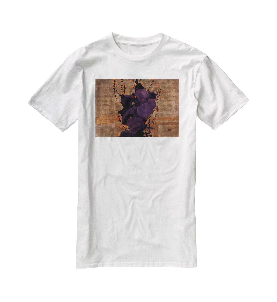 Stylized floral before decorative background style of life by Egon Schiele T-Shirt - Canvas Art Rocks - 5