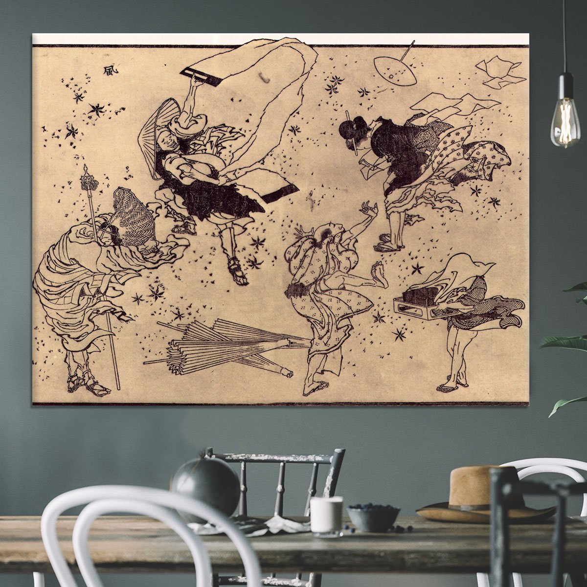 Sudden Wind by Hokusai Canvas Print or Poster