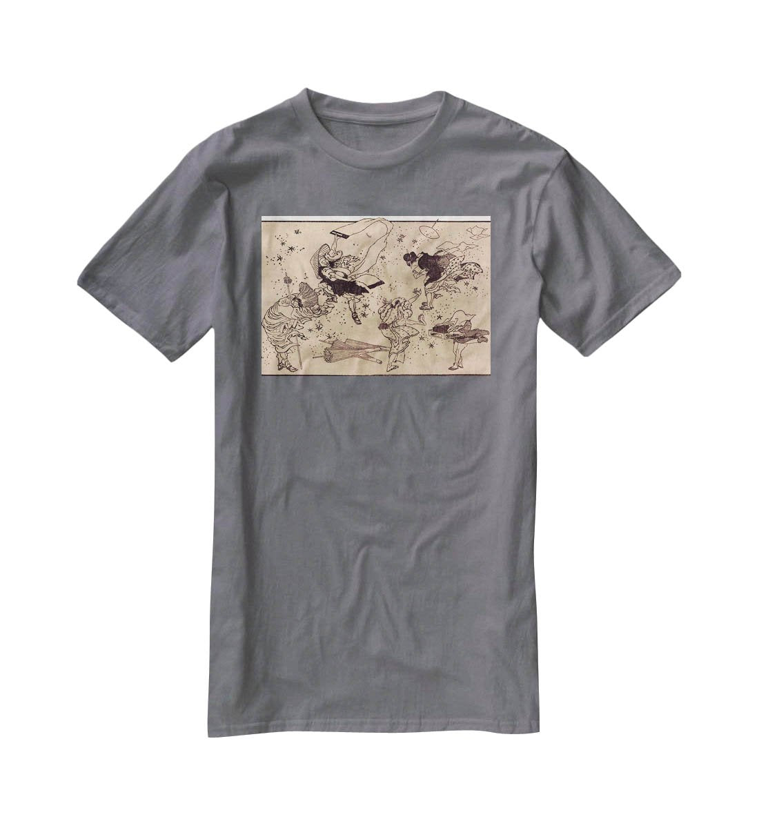 Sudden Wind by Hokusai T-Shirt - Canvas Art Rocks - 3