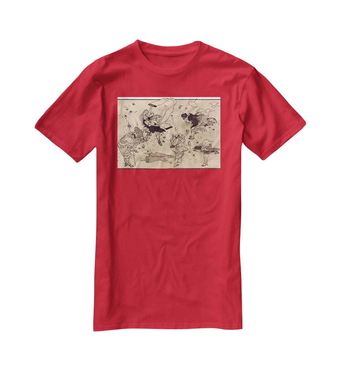 Sudden Wind by Hokusai T-Shirt - Canvas Art Rocks - 4
