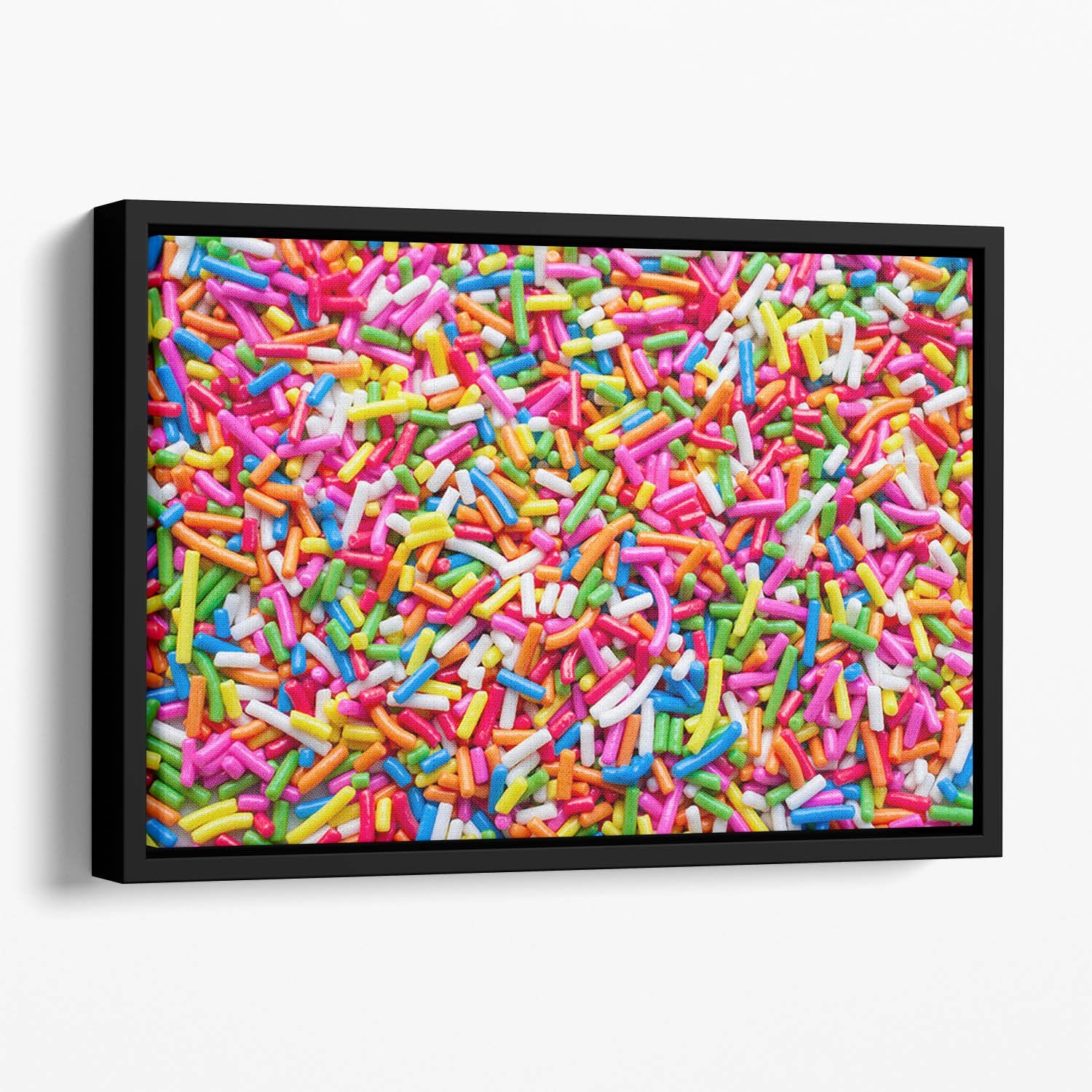Sugar sprinkle dots Floating Framed Canvas