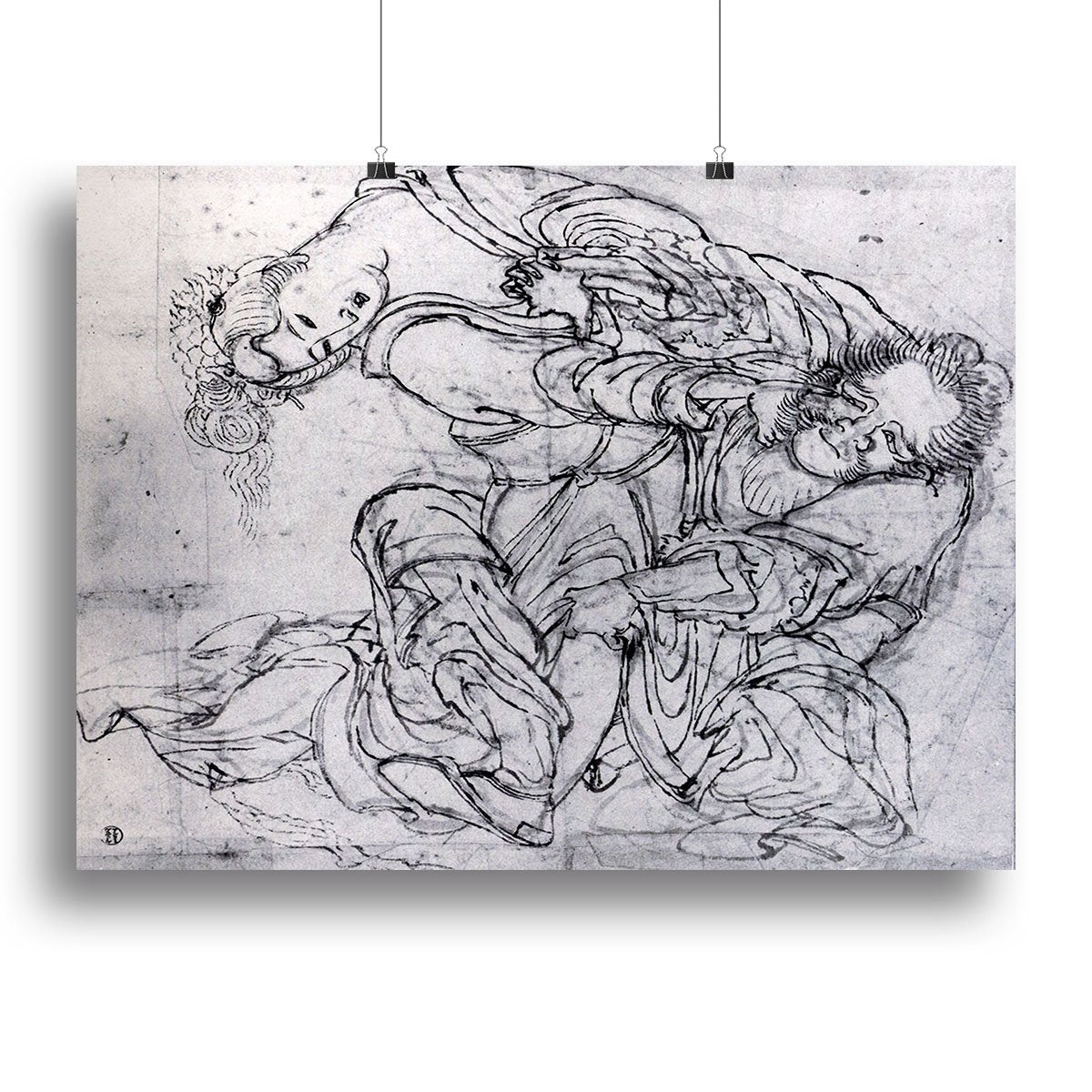 Suikoden scene by Hokusai Canvas Print or Poster