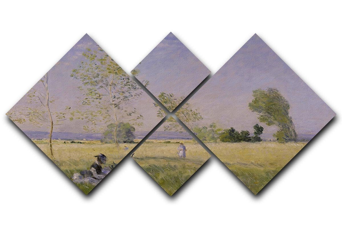 Summer by Monet 4 Square Multi Panel Canvas  - Canvas Art Rocks - 1