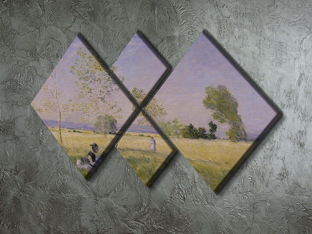Summer by Monet 4 Square Multi Panel Canvas - Canvas Art Rocks - 2