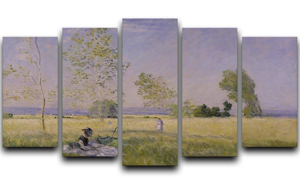 Summer by Monet 5 Split Panel Canvas  - Canvas Art Rocks - 1