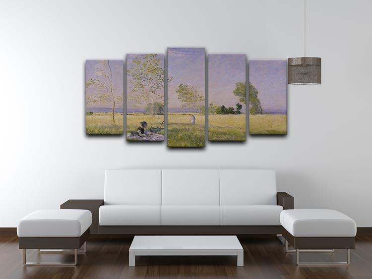 Summer by Monet 5 Split Panel Canvas - Canvas Art Rocks - 3